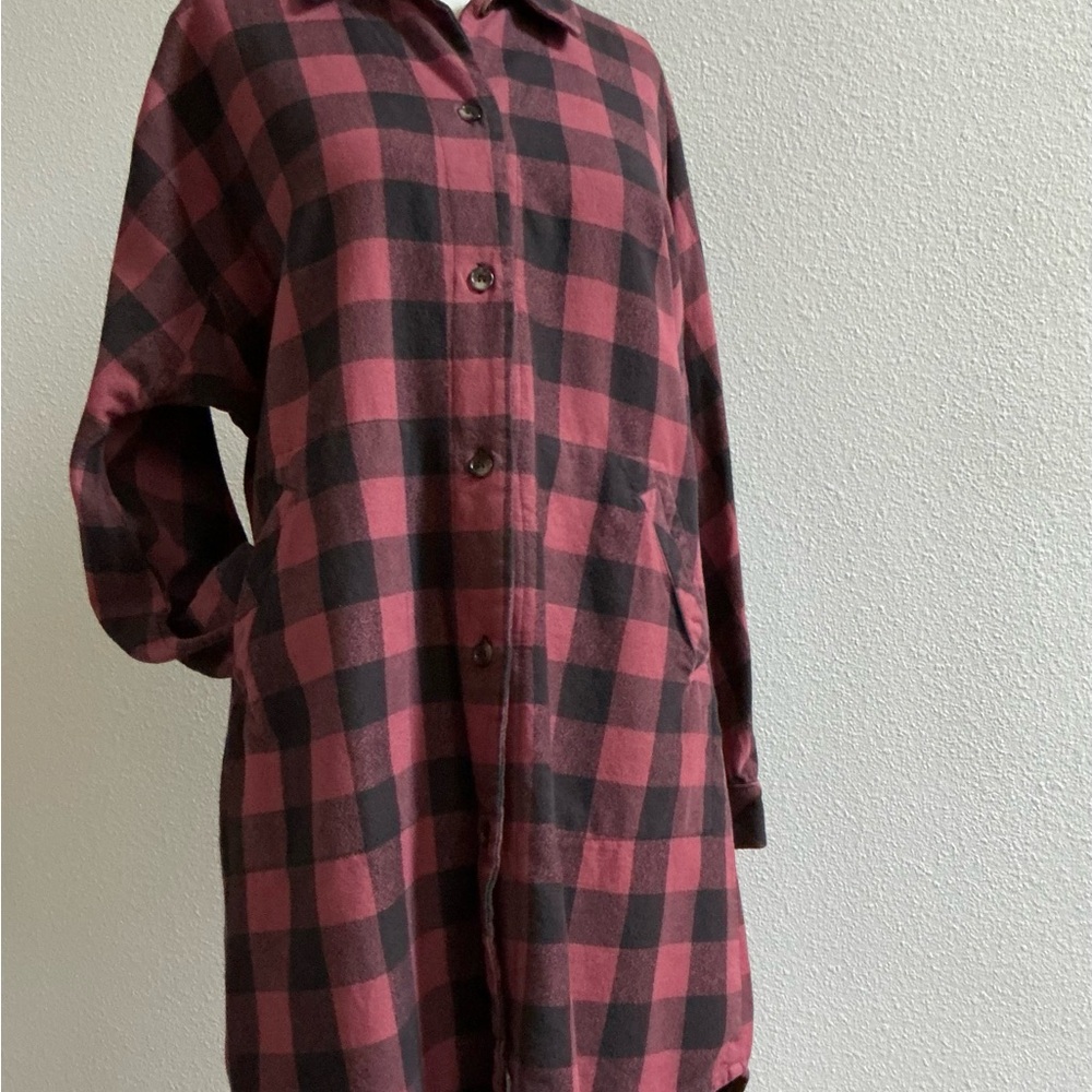 Prairie Underground Pink and Black Plaid Button-Up Jacket